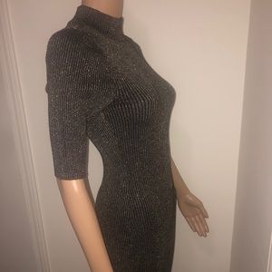 Sweater Dress - Glitter, Shiny Pencil Winter Dress, XS